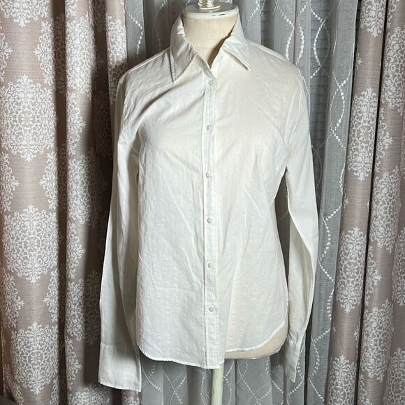 Jean Paul white Button down Top size large - Picture 1 of 7